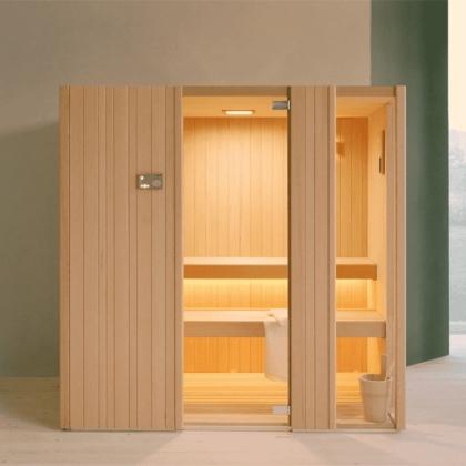 Effegibi Auki 60 Био-Сауна 228x170x201см, пристенная, цвет: канадский хемлок