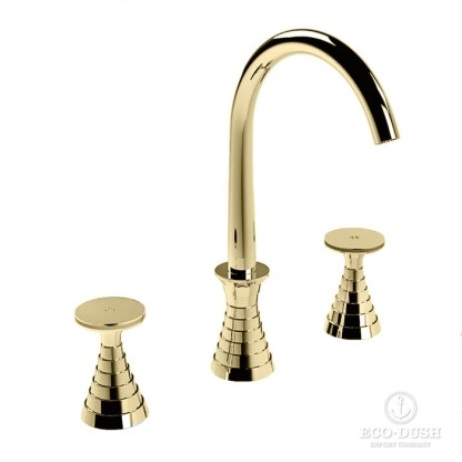 Stella Titian Смеситель для раковины, на 3 отверстия 3222 с высоким изливом, с донным клапаном, цвет: bronzo