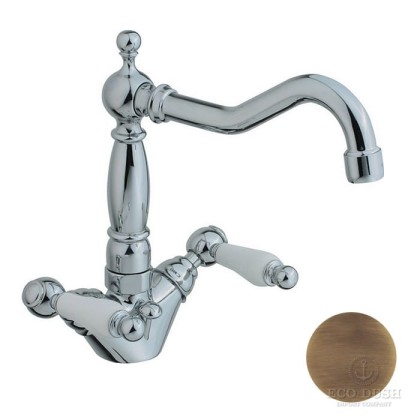 CISAL Arcana Toscana Смеситель двухвентильный для раковины на 1 отв. с донным клапаном, цвет: бронза