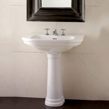 Devon&Devon Classica Раковина 70х52 см, 3 отв., на пьедестале, цвет: белый