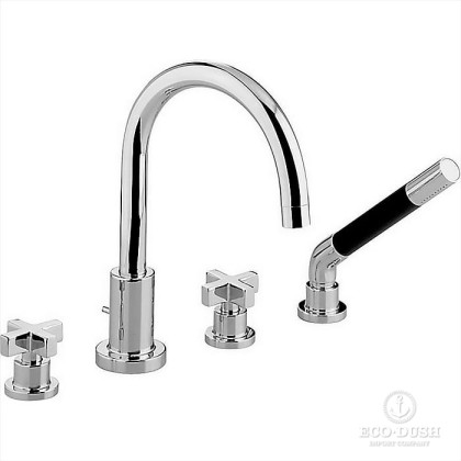 CISAL Barcelona Смеситель на борт ванны на 4 отверстия,излив 210 мм, цвет: хром