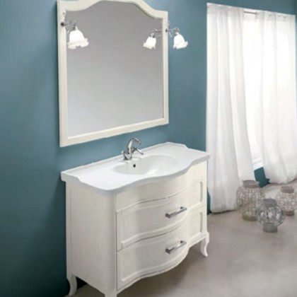 EBAN Rachele Комплект мебели с зеркалом Sagomata, 95см, напольный, Цвет: BIANCO PERLATO