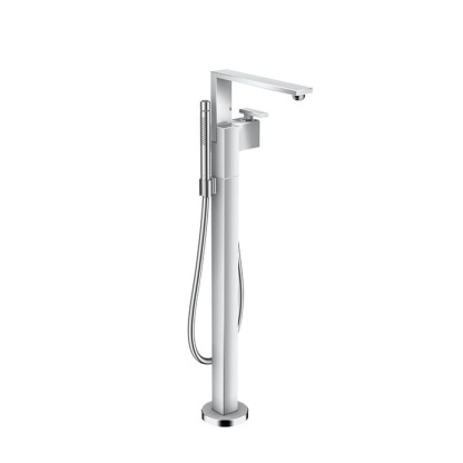 Axor Edge Смеситель для ванны, напольный, с ручным душем, излив 255мм, алмазная огранка, внешняя часть, цвет: хром