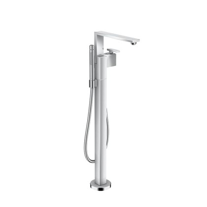 Axor Edge Смеситель для ванны, напольный, с ручным душем, излив 255мм, алмазная огранка, внешняя часть, цвет: хром