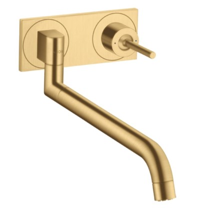 Axor Uno? Смеситель для кухни, встраиваемый, излив: 33см., цвет: шлифованное золото