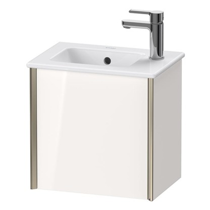 Duravit XViu Тумба подвесная 41x29x40см, с раковиной, 1 дверь, (петли справа), цвет: белый глянцевый/champagne matt