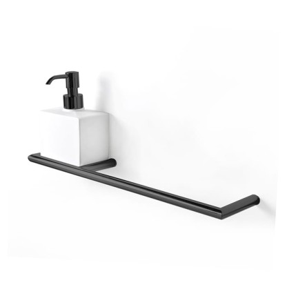 3SC Guy Полотенцедержатель и дозатор, 40см., слева, подвесной, композит Solid Surface, цвет: белый матовый/черный матовый