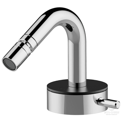 CISAL Slim Смеситель однорычажный для биде на 1 отверстие с донным клапаном, цвет: хром/черный матовый