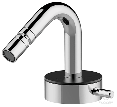 CISAL Slim Смеситель однорычажный для биде на 1 отверстие с донным клапаном, цвет: хром/черный матовый