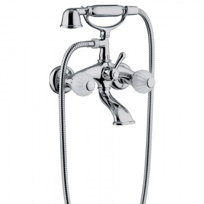 Bongio Rivoli Смеситель для ванны с ручным душем, цвет: хром/cristallo 00