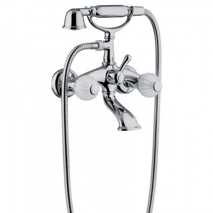 Bongio Rivoli Смеситель для ванны с ручным душем, цвет: хром/cristallo 00