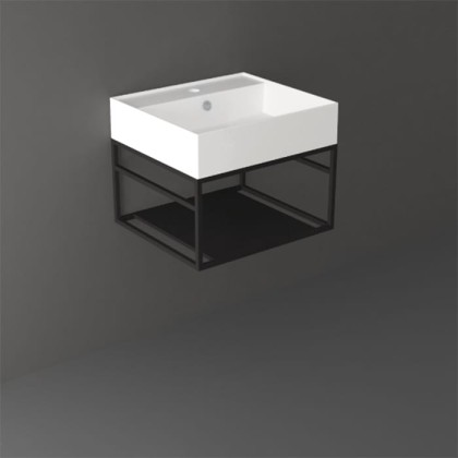 Simas Agile Структура металлическая 51x46xh28см, подвесная, для раковины с 1 отв., AG51, с 1 полкой, цвет: черный матовый