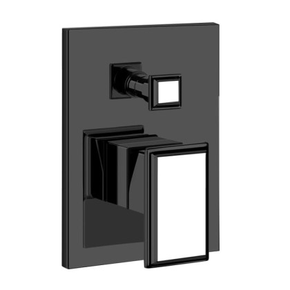 Gessi Eleganza Встраиваемый однорычажный смеситель с автоматическим переключателем ванна/душ, внешняя часть, цвет: черный металлик