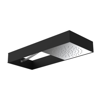 Carlo Frattini Wellness Верхний душ Moove настенного монтажа в черной матовой раме, передвижной модуль подачи воды, цвет: хром