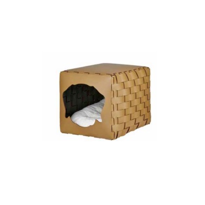 ADJ Домик для питомца Dog, 35x40xH35 см., цвет: горчичный/оливковый