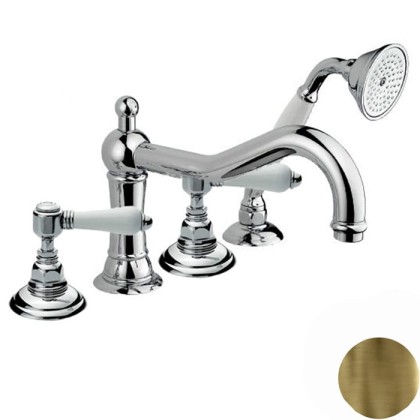 Nicolazzi P.M.Blancl Смеситель на борт ванны с душем на 4 отверствия, излив: 246 мм, цвет: Bronze Plated