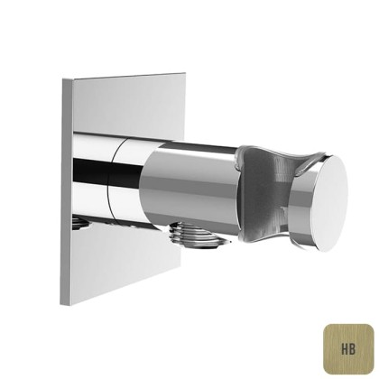 Almar Round Душевое подключение с держателем круглое, квадр. отражатель, цвет: High Brass