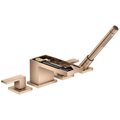 Axor MyEdition Смеситель на борт ванны., на 4 отв., с ручным душем, без панели, цвет: полированное красное золото