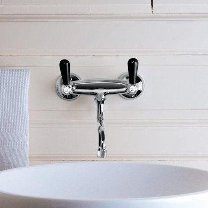 Смеситель для раковины Bongio Mille Nuits, цвет: хром/черный фарфор