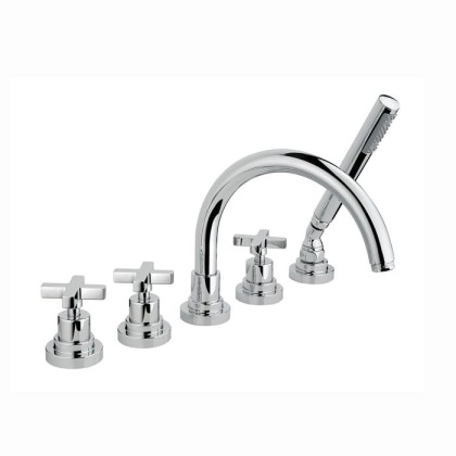 Nicolazzi M.Croce Смеситель на борт ванны на 5 отверстия, с ручным душем, излив:  цвет: 218мм, хром