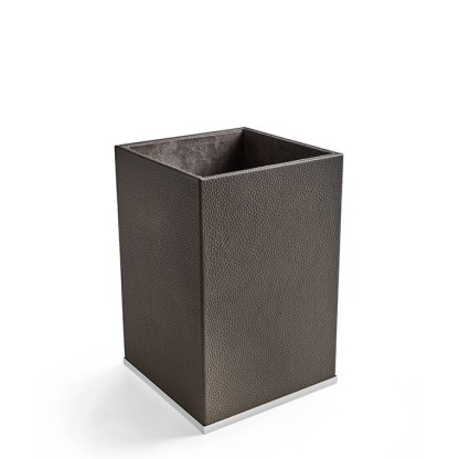 3SC Milano Ведро 20х20хh30см, цвет: коричневая эко-кожа/белый матовый