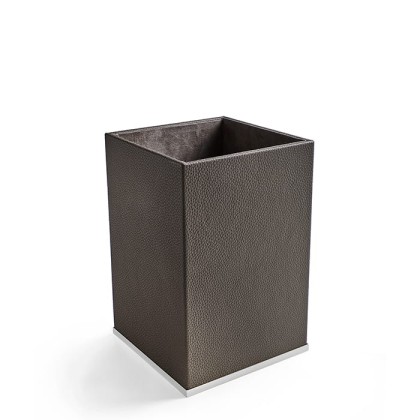 3SC Milano Ведро 20х20хh30см, цвет: коричневая эко-кожа/белый матовый