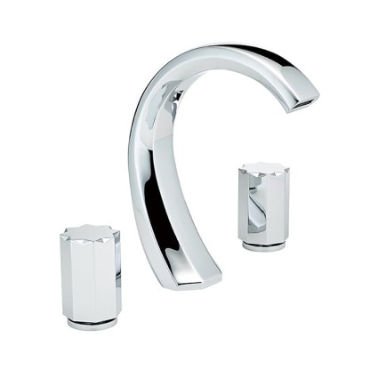 THG Nihal m?tal lisseСмеситель для раковины на 3 отверстия, с донным клапаном, цвет: хром