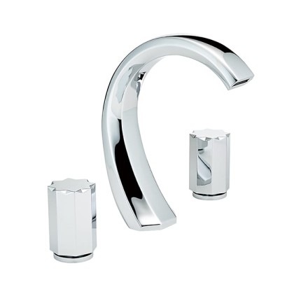 THG Nihal m?tal lisseСмеситель для раковины на 3 отверстия, с донным клапаном, цвет: хром