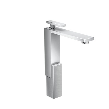 Axor Edge Смеситель для раковины, на 1 отв., с донным клапаном push/open, излив 180мм, алмазная огранка, цвет: хром