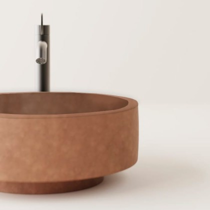 Agape Cenote Раковина ?42х18.2см., для установки на столешницу, без отв., цвет: Natural clay