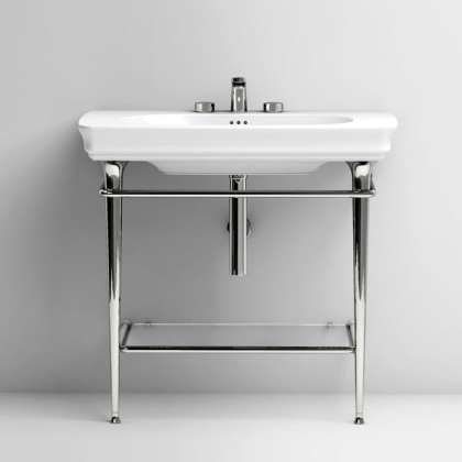 Artceram CIVITAS Структура металлическая 90х50см., напольная, Tonda,  с раковиной, полка стекло, цвет: хром