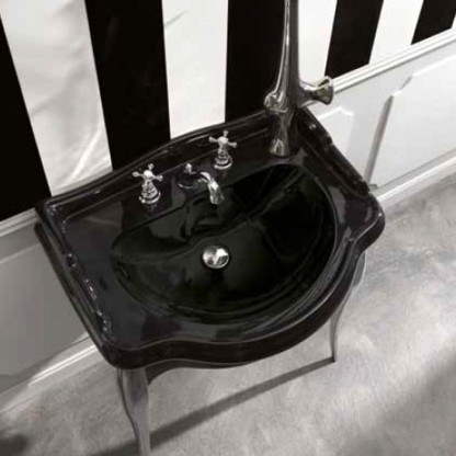 Kerasan Retro 69 Раковина 69х52 см, 1 отв., цвет: черный глянцевый