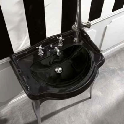 Kerasan Retro 69 Раковина 69х52 см, 1 отв., цвет: черный глянцевый