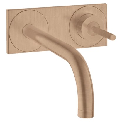 Axor Uno? Смеситель для раковины, встраиваемый, излив: 16.5см., с панелью, цвет: шлифованное красное золото