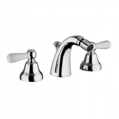 Смеситель для биде Bongio Oxford Lux, цвет: хром/белый фарфор