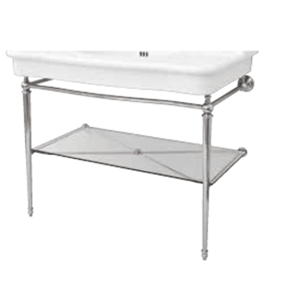 Artceram HERMITAGE Металлическая структура с раковиной 112х63см, на 3 отв., со стеклянной полкой, напольная, цвет хром,