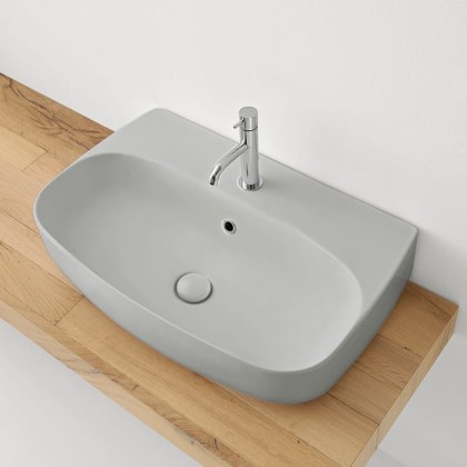 Kerasan Nolita Раковина 70х45 см, 1 отв., подвесная/накладная, цвет: Grigio matt