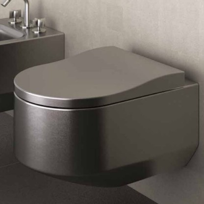 Armani Roca Baia Унитаз подвесной 56x38x30см безободковый, цвет: dark metallic (уценен)