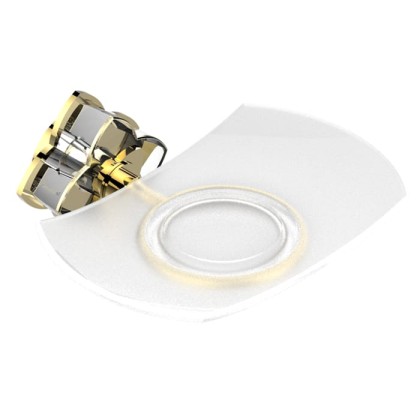 THG P?tale de cristal clair liser? dor? Мыльница стеклянная, подвесная, цвет: золото/прозрачный хрусталь