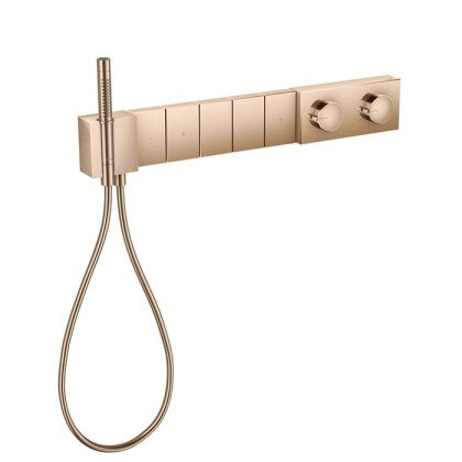 Axor Edge Смеситель для душа 680/100, встраиваемый, термостат, на 5 источников, с ручным душем, алмазная огранка, внешняя часть, цвет: красное золото