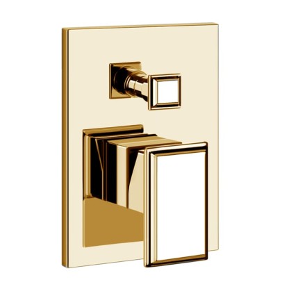 Gessi Eleganza Встраиваемый однорычажный смеситель с автоматическим переключателем ванна/душ, внешняя часть, цвет: шлифованное золото