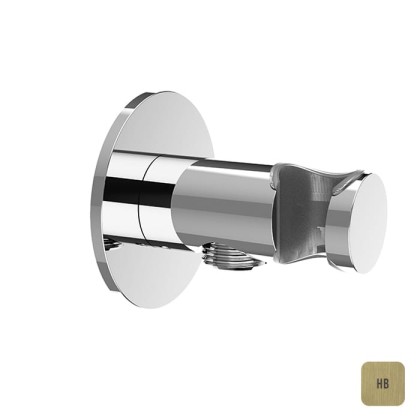 Almar Вывод из стены с держателем для душевой лейки, цвет: латунь брашированная PVD