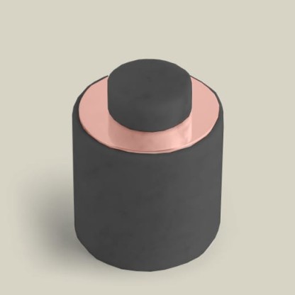 Bertocci Carrarino Контейнер с крышкой, цвет: черный мрамор/розовое золото