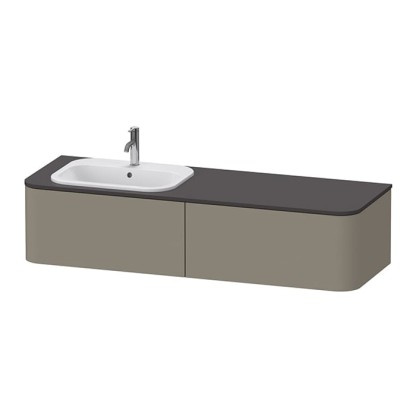 Duravit Happy D.2 Plus Тумба подвесная 160x55x35.4см, с раковиной и 2 ящиками, SX, цвет: stone grey satin matt