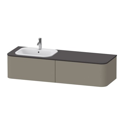 Duravit Happy D.2 Plus Тумба подвесная 160x55x35.4см, с раковиной и 2 ящиками, SX, цвет: stone grey satin matt