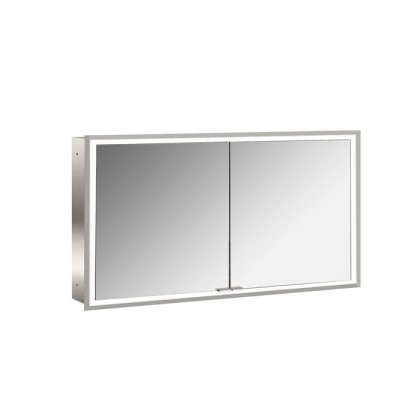 Emco Prime Зеркальный шкаф 130см., с подсветкой LED Facelift встраив. модель,  2-дверки, IP 20 задняя панель  цвет белый