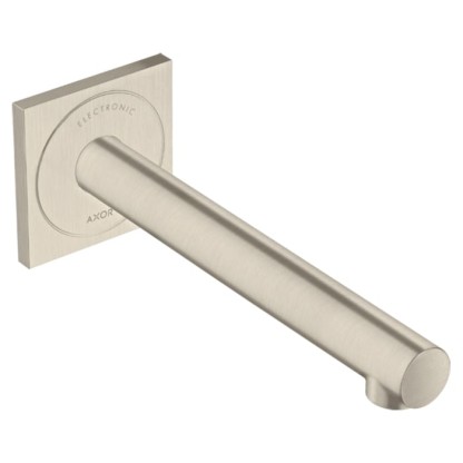 Axor Uno Смеситель для раковины, встраиваемый, излив: 22.1см., электронный, цвет: шлифованный никель