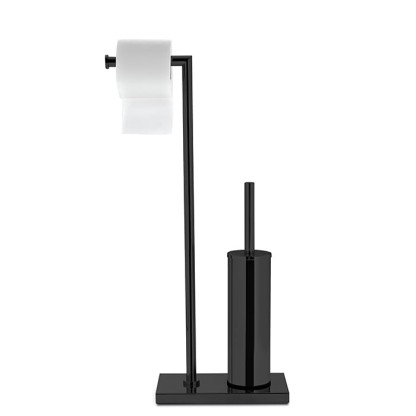 3SC Piantane Напольная стойка с держателем тб и ёршиком, цвет: черный матовый