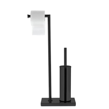 3SC Piantane Напольная стойка с держателем тб и ёршиком, цвет: черный матовый