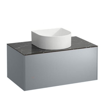 Laufen Sonar Тумба под раковину, 77.5х45.5х34см., 1 ящик, с отверстием в центре, совместим с раковинами-чашами 812340, 812341, 812342, 812343, цвет: титан и черный мрамор